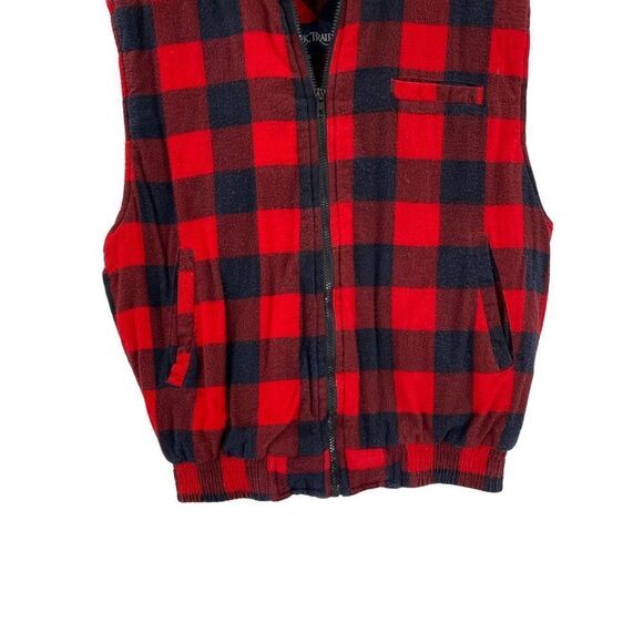 Vintage Ozark Trail Flannel Buffalo Check Plaid Zip Up Vest - Picture 4 of 6